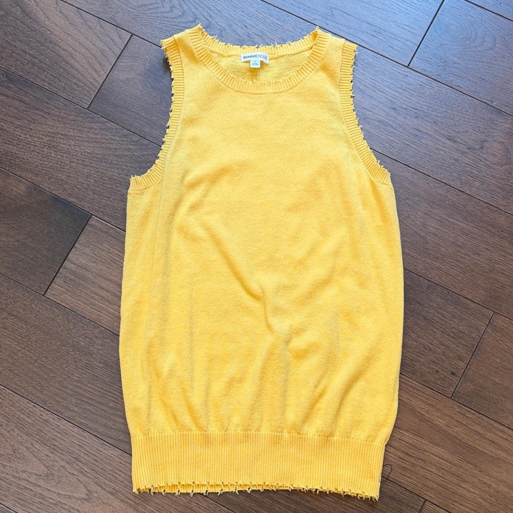 Minnie Rose Yellow Sleeveless Knit Tank